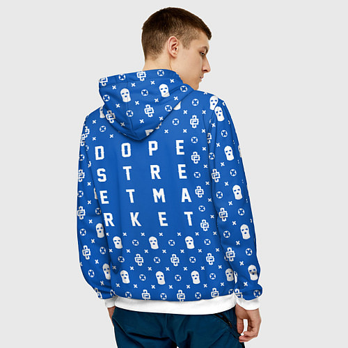 Мужская толстовка Узор Blue Dope Street Market / 3D-Белый – фото 4