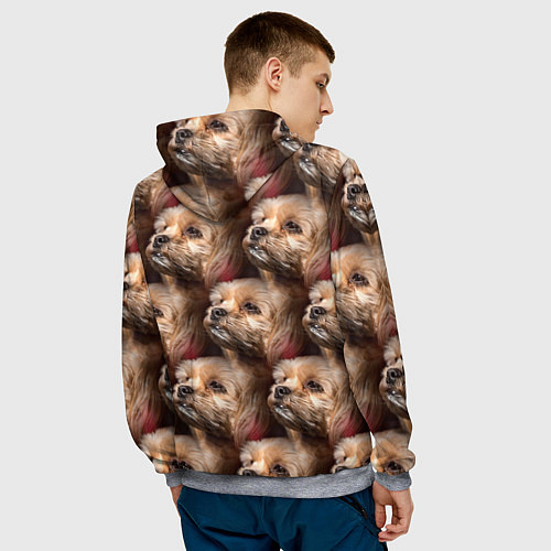 Мужская толстовка Мордочка песика / 3D-Меланж – фото 4