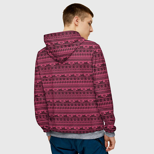 Мужская толстовка Узор - Котики / 3D-Меланж – фото 4