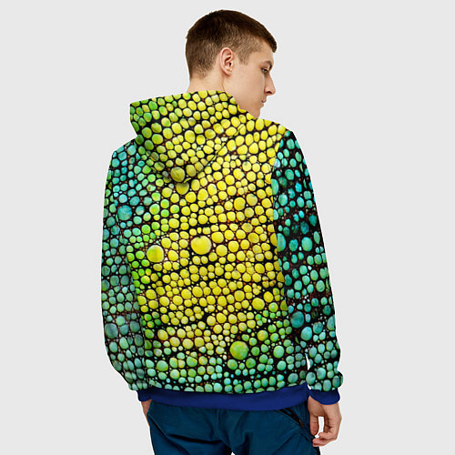 Мужская толстовка Кожа ящерицы / 3D-Синий – фото 4