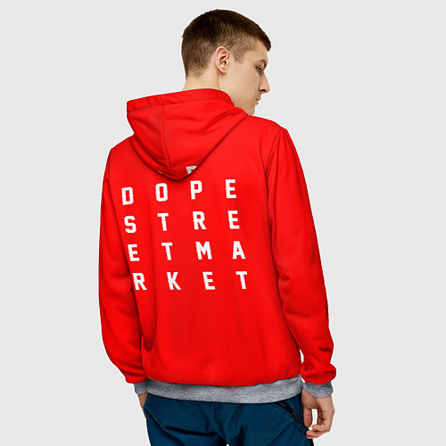 Мужская толстовка Узор Red Rollister Dope Street Market / 3D-Меланж – фото 4