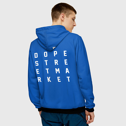 Мужская толстовка Узор Blue Rollister Dope Street Market / 3D-Черный – фото 4