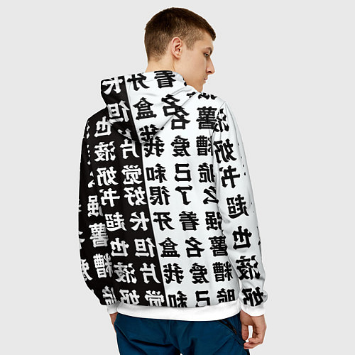 Мужская толстовка Шинобу Кочо и иероглифы Клинок рассекающий демонов / 3D-Белый – фото 4