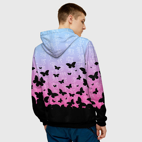 Мужская толстовка Stray Kids Бабочки / 3D-Черный – фото 4