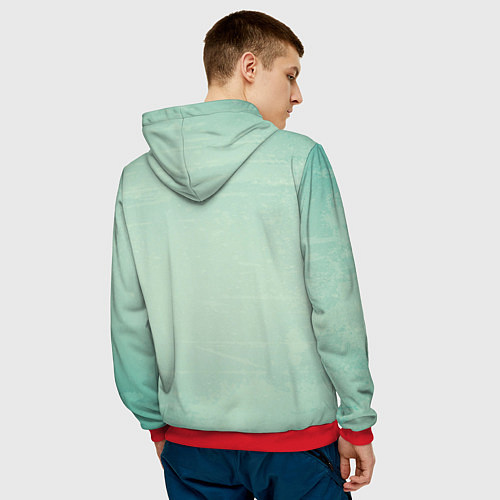 Мужская толстовка Лама в маске / 3D-Красный – фото 4