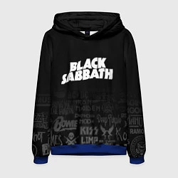 Толстовка-худи мужская Black Sabbath логотипы рок групп, цвет: 3D-синий