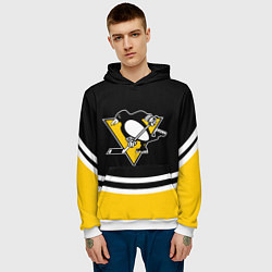 Толстовка-худи мужская Pittsburgh Penguins Питтсбург Пингвинз, цвет: 3D-белый — фото 2