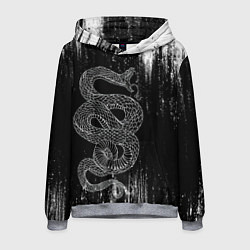 Мужская толстовка Snake Краски Змея ЧБ