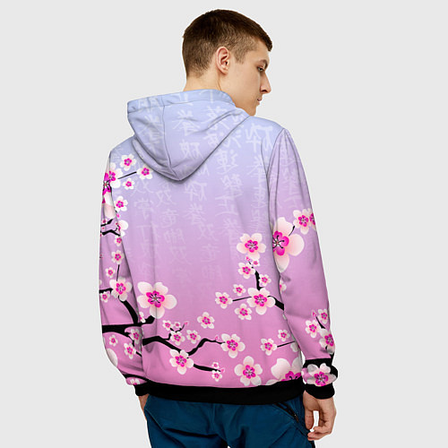 Мужская толстовка MONSTA X САКУРА ЦВЕТЫ / 3D-Черный – фото 4