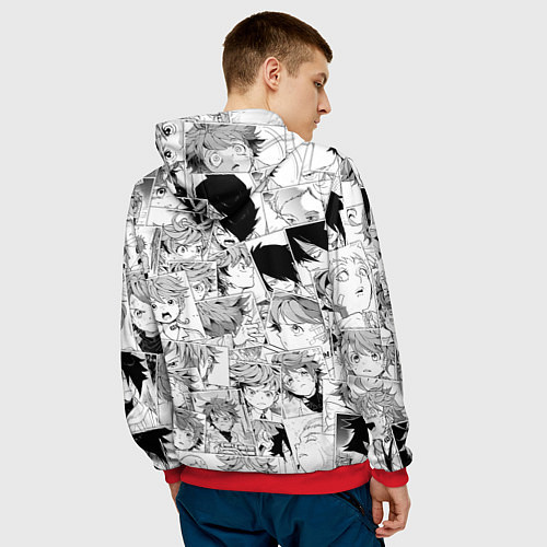 Мужская толстовка Обещанный Неверленд pattern / 3D-Красный – фото 4