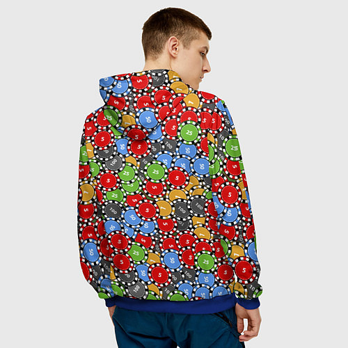 Мужская толстовка Фишки, Ставки, Казино / 3D-Синий – фото 4