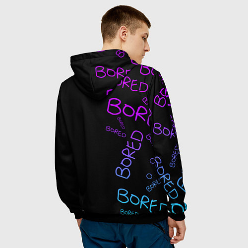 Мужская толстовка Neon Bored Half pattern / 3D-Черный – фото 4