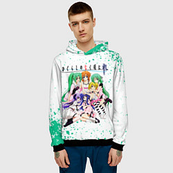 Толстовка-худи мужская Когда плачут цикады: Карма, персонажи, цвет: 3D-черный — фото 2