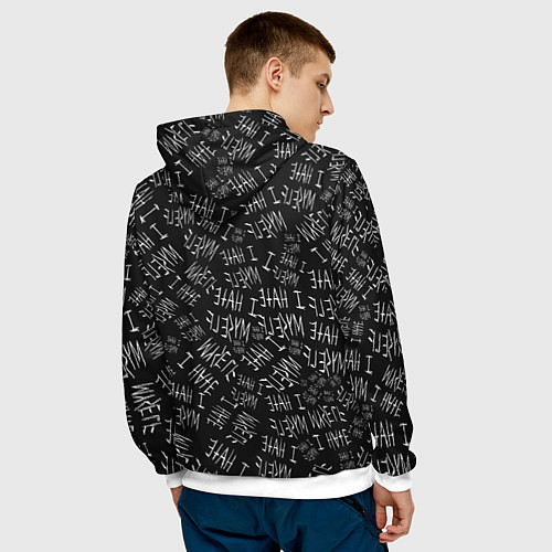 Мужская толстовка I Hate Myself Dead Inside / 3D-Белый – фото 4