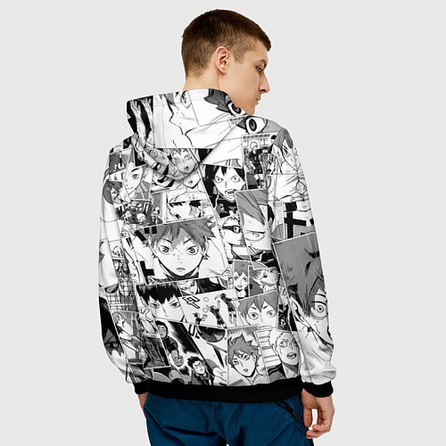 Мужская толстовка Волейбол!! pattern / 3D-Черный – фото 4