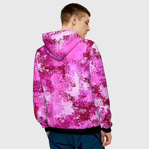 Мужская толстовка Спортивный камуфляж Пикси - Питахайя / 3D-Черный – фото 4