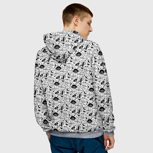 Мужская толстовка ГРИБЫ / 3D-Меланж – фото 4