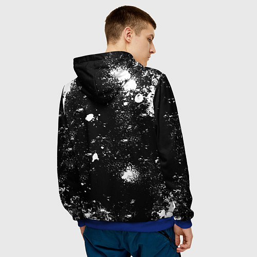 Мужская толстовка YAMAHA - БРЫЗГИ / 3D-Синий – фото 4