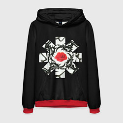 Толстовка-худи мужская RHCP Logo Red Rose, цвет: 3D-красный