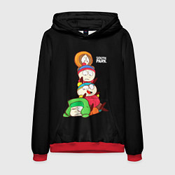 Толстовка-худи мужская Южный парк персонажи - South Park, цвет: 3D-красный