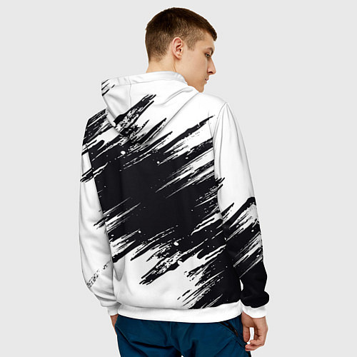 Мужская толстовка БЕЛАЯ КРАСКА БРЫЗГИ / 3D-Белый – фото 4