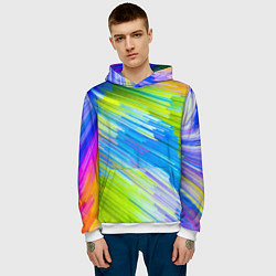 Толстовка-худи мужская Color vanguard pattern Raster, цвет: 3D-белый — фото 2