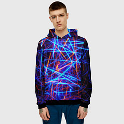 Толстовка-худи мужская Neon pattern Fashion 2055, цвет: 3D-черный — фото 2