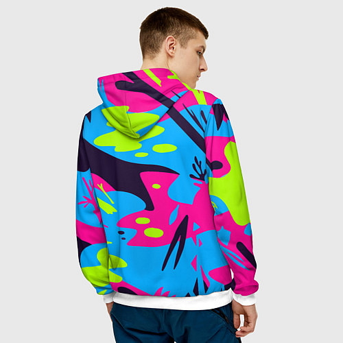 Мужская толстовка Color abstract pattern Summer / 3D-Белый – фото 4
