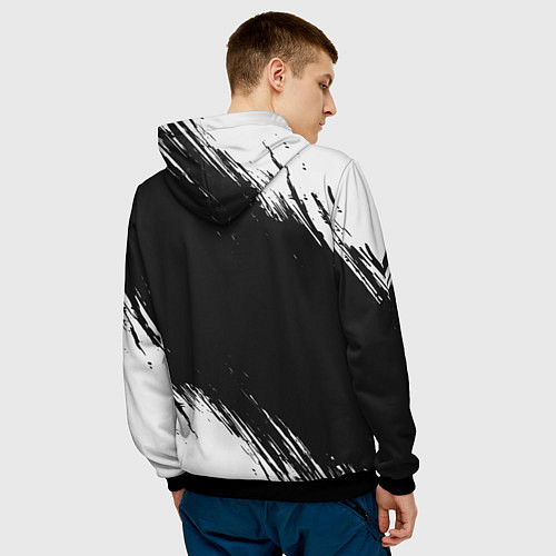 Мужская толстовка СТРАХА НЕТ - СИМВОЛ ВЕЛЕСА - Краска / 3D-Черный – фото 4