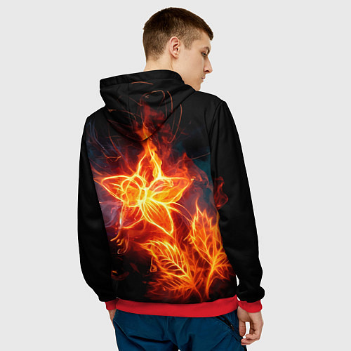 Мужская толстовка Flower Neon Fashion 2035 Flame / 3D-Красный – фото 4