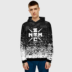 Толстовка-худи мужская Noize mc брызги, цвет: 3D-черный — фото 2