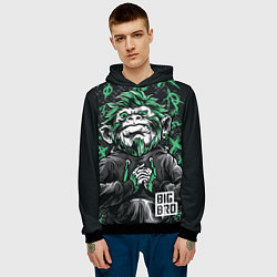 Толстовка-худи мужская Большой братан, цвет: 3D-черный — фото 2