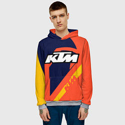 Толстовка-худи мужская KTM VINTAGE SPORTWEAR, цвет: 3D-меланж — фото 2