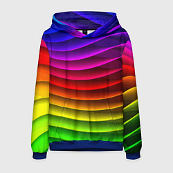 Толстовка-худи мужская Color line neon pattern Abstraction Summer 2023, цвет: 3D-синий