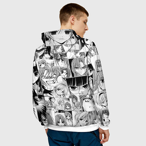 Мужская толстовка Когда плачут цикады pattern / 3D-Белый – фото 4