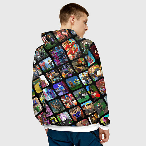 Мужская толстовка ROBLOX СЮЖЕТЫ / 3D-Белый – фото 4