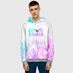 Толстовка-худи мужская Авокадо неон avocado neon, цвет: 3D-меланж — фото 2