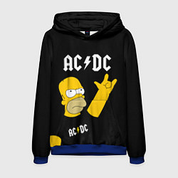 Толстовка-худи мужская AC DC ГОМЕР СИМПСОН SIMPSONS, цвет: 3D-синий