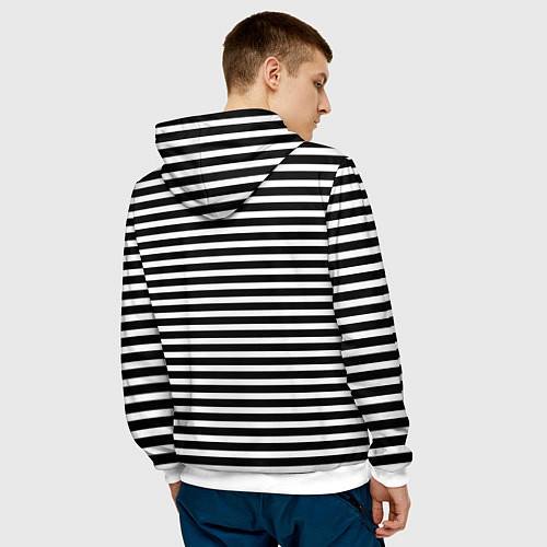 Мужская толстовка Черная тельняшка - ВДВ / 3D-Белый – фото 4