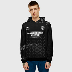 Толстовка-худи мужская Manchester United Champions Uniform, цвет: 3D-черный — фото 2