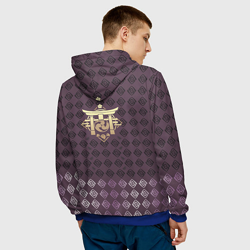 Мужская толстовка Аратаки Итто Arataki Itto Elements Genshin Impact / 3D-Синий – фото 4