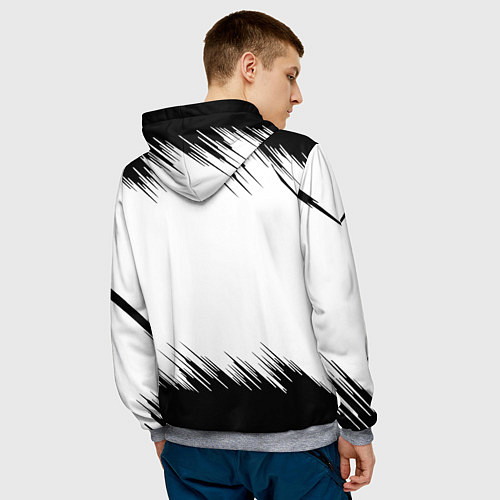 Мужская толстовка Тараканы штрихи на белом фоне / 3D-Меланж – фото 4
