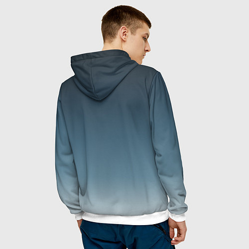 Мужская толстовка GRADIENT shades of blue / 3D-Белый – фото 4