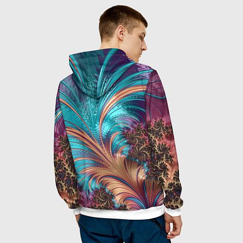 Мужская толстовка Floral composition Цветочная композиция / 3D-Белый – фото 4