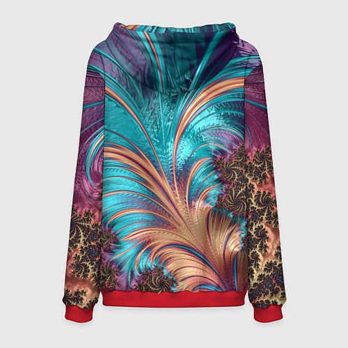 Мужская толстовка Floral composition Цветочная композиция / 3D-Красный – фото 2