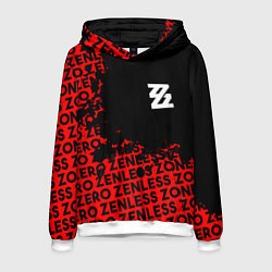 Толстовка-худи мужская Zenless Zone Zero капля арт, цвет: 3D-белый
