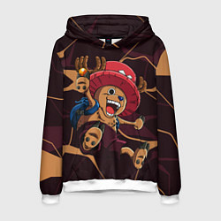 Толстовка-худи мужская Тони Тони Чоппер в прыжке, цвет: 3D-белый