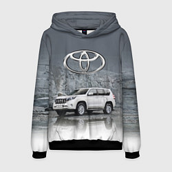 Мужская толстовка Toyota Land Cruiser на фоне скалы