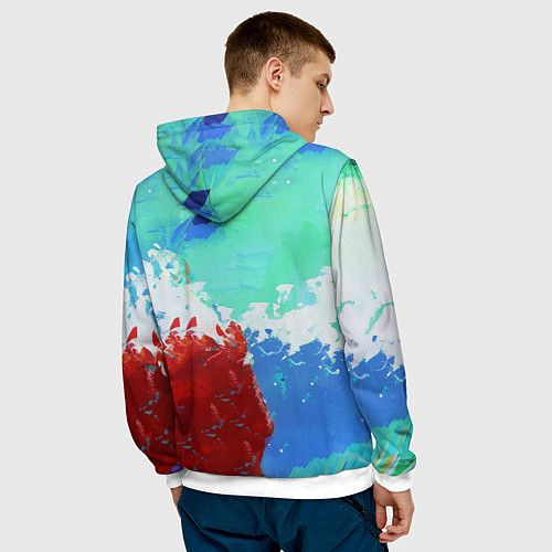 Мужская толстовка Дональд Трамп арт / 3D-Белый – фото 4