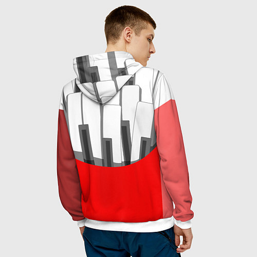 Мужская толстовка Клавиши фортепиано как картошка фри / 3D-Белый – фото 4